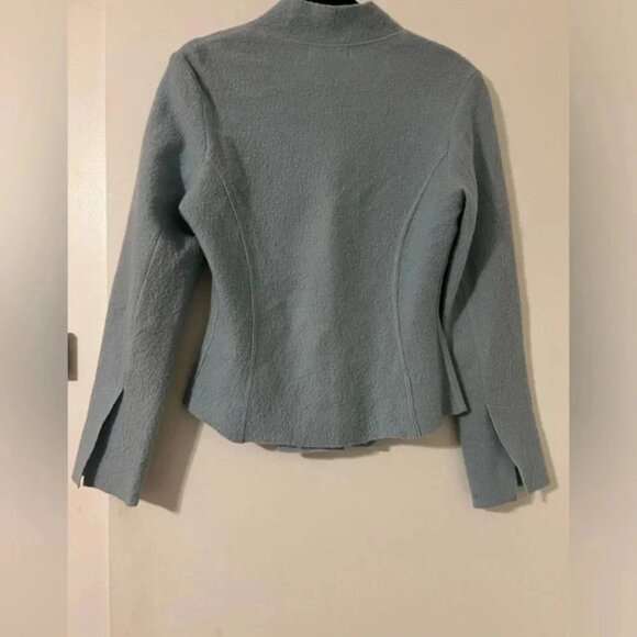 Anthropologie blue buttons bolted wool jacket - Picture 9 of 12